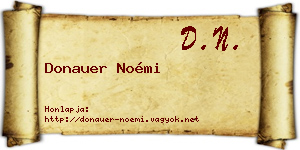 Donauer Noémi névjegykártya